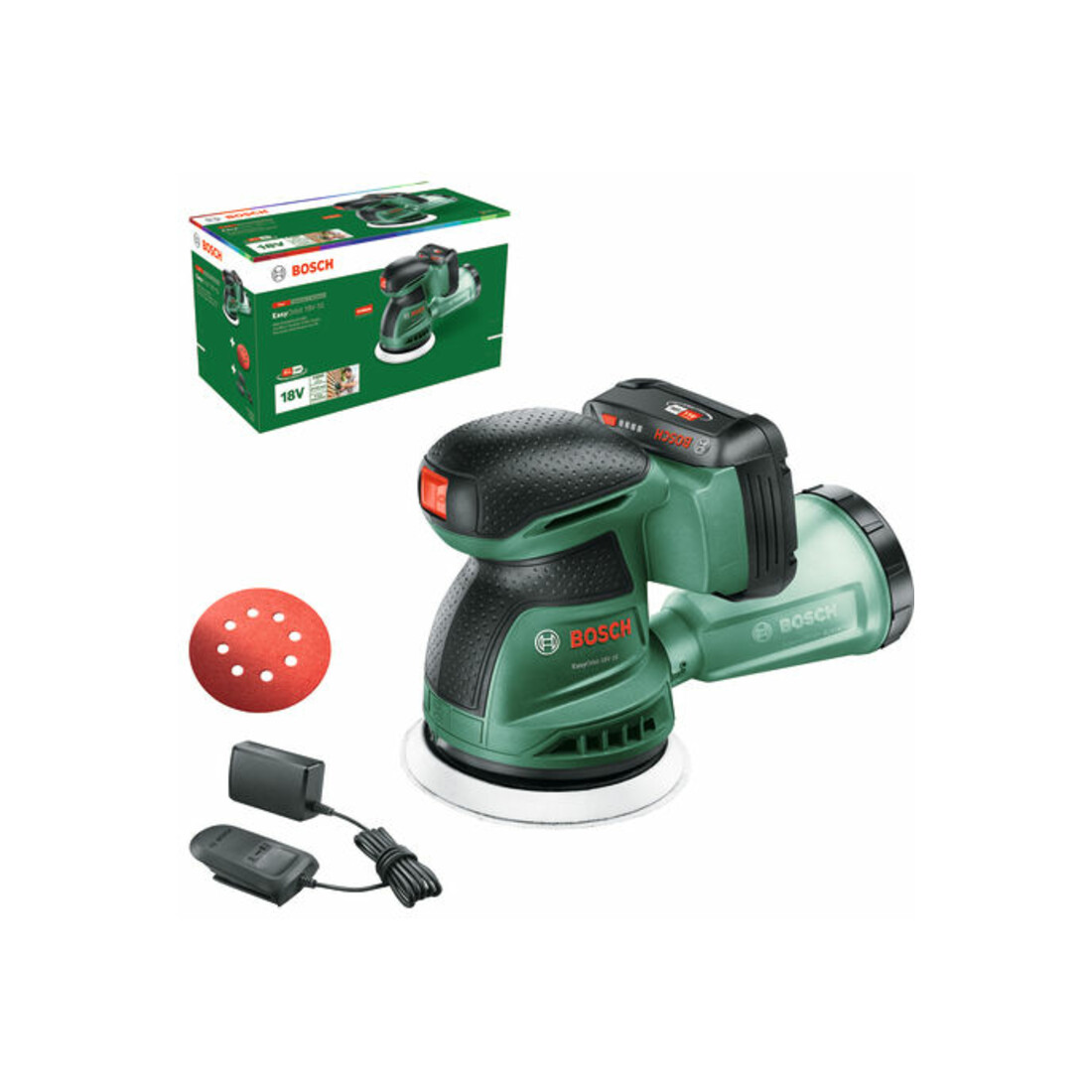 Bosch Ponceuse excentrique sans fil EasyOrbit 18V-10, 1 x batterie PBA 18V 2.0Ah