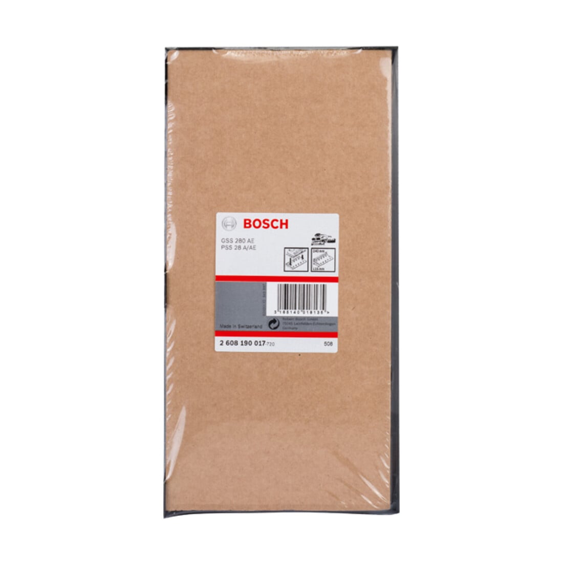 Bosch ponsgereedschap voor ongeperforeerde schuurvellen 115 x 280 mm 14 gaten