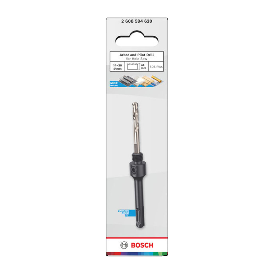 Bosch Porte-foret et foret de centrage pour scie-cloche, 14-30 x 44 mm