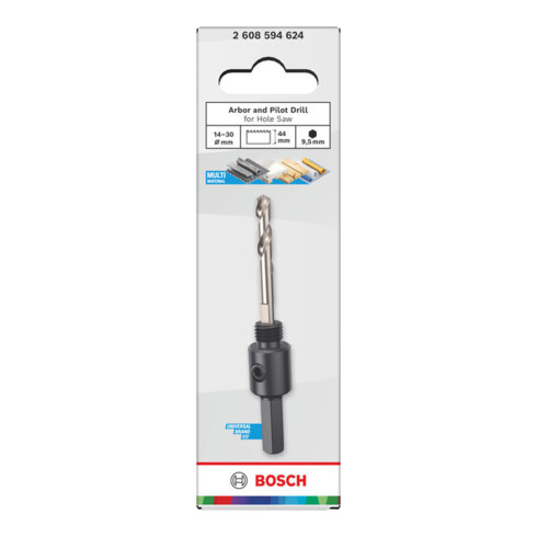 Bosch Porte-foret et foret de centrage pour scie-cloche, 14-30 x 44 mm