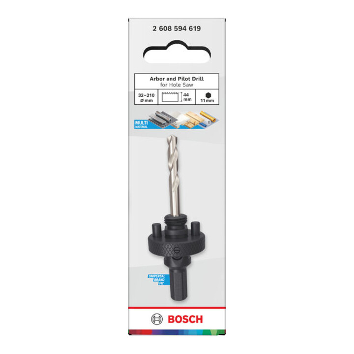 Bosch Porte-foret et foret de centrage pour scie cloche, 32-210 x 44 mm