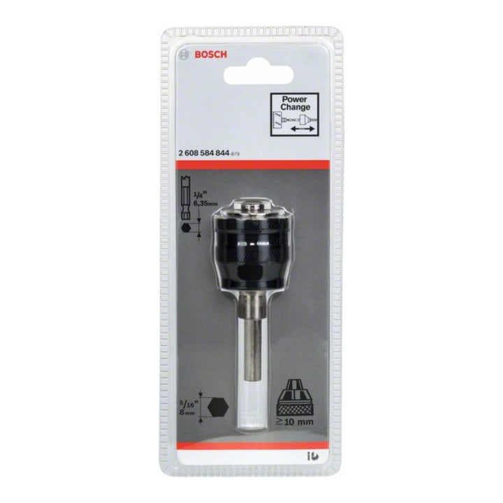 Bosch Power-Change-Adapter 8-mm-Sechskantaufnahmeschaft für Lochsägen 14-210 mm