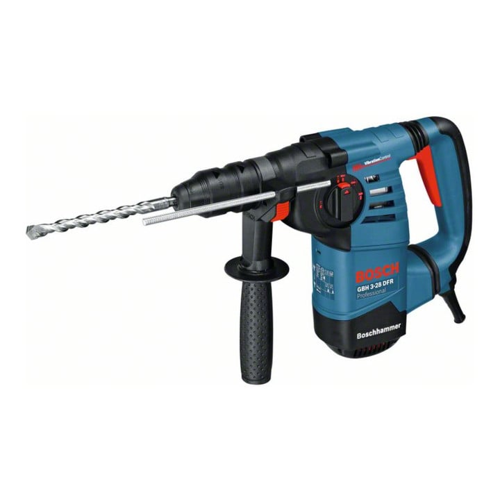 Set Bosch Bohrhammer mit SDS-plus GBH 3-28 DFR + 7tlg. Robust Line Holzspiralbohrer-Set + 7tlg. Robust Line Betonbohrer-Set