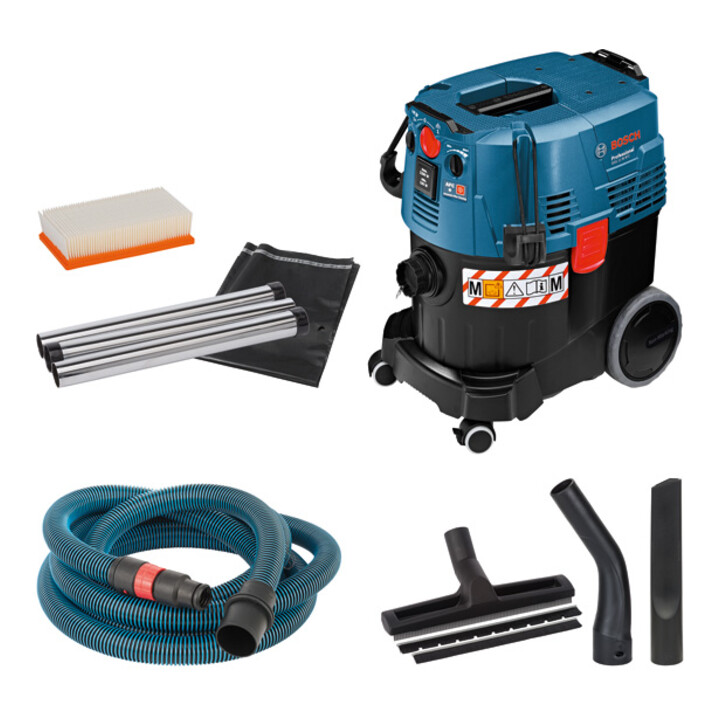 Set Bosch Nass-/Trockensauger GAS 35 M AFC 06019C3100 + Polyester-Flachfaltenfilter 2607432034