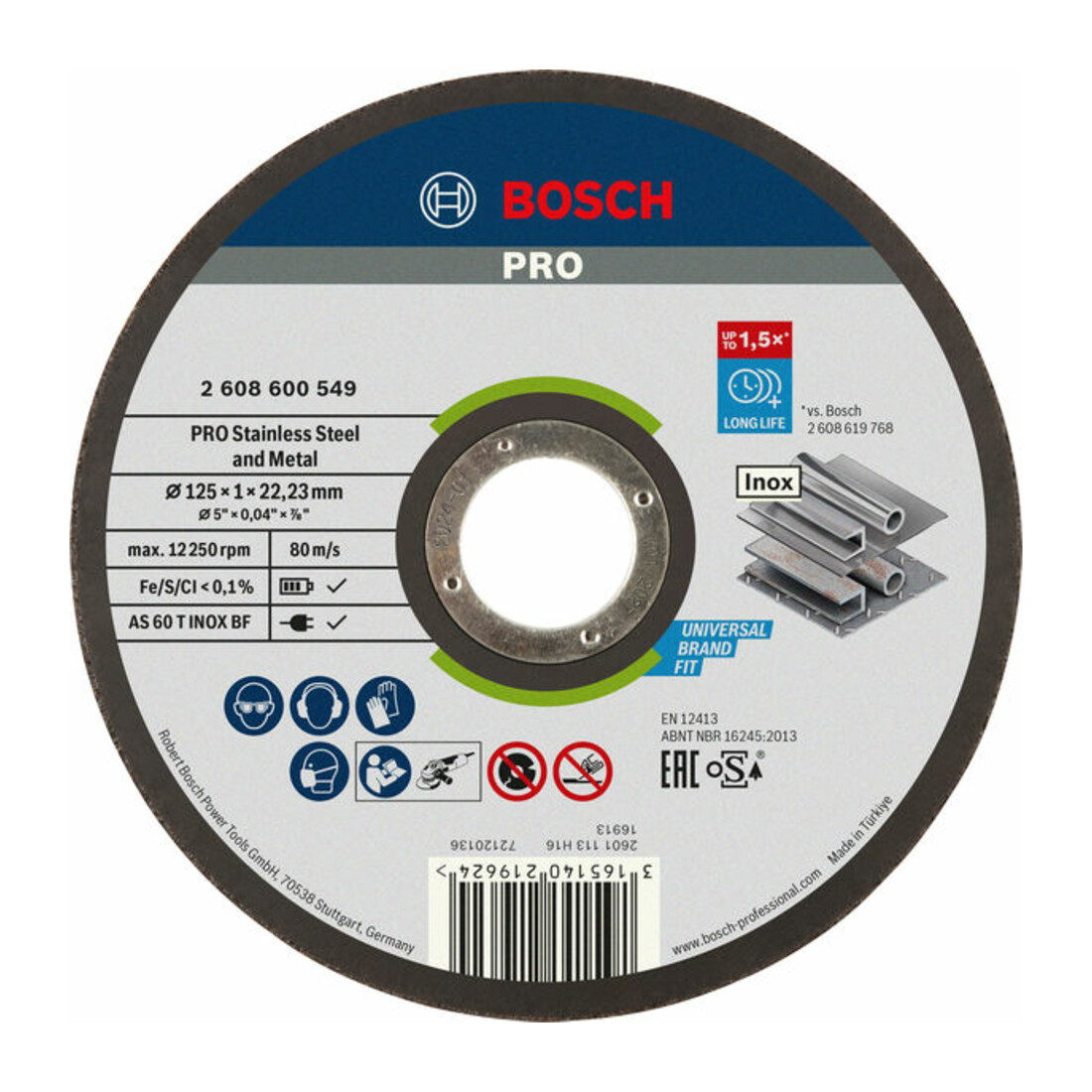 Bosch Power Tools Trennscheibe 1 mm 125mm 2608600549