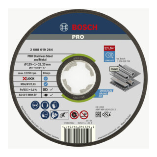 Bosch Power Tools X-LOCK Trennscheibe 125x1mm Rapido INOX 2608619264