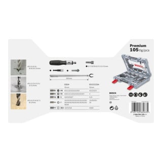 Bosch Premium X-Line Bohrer- und Schrauber-Set, 105-teilig