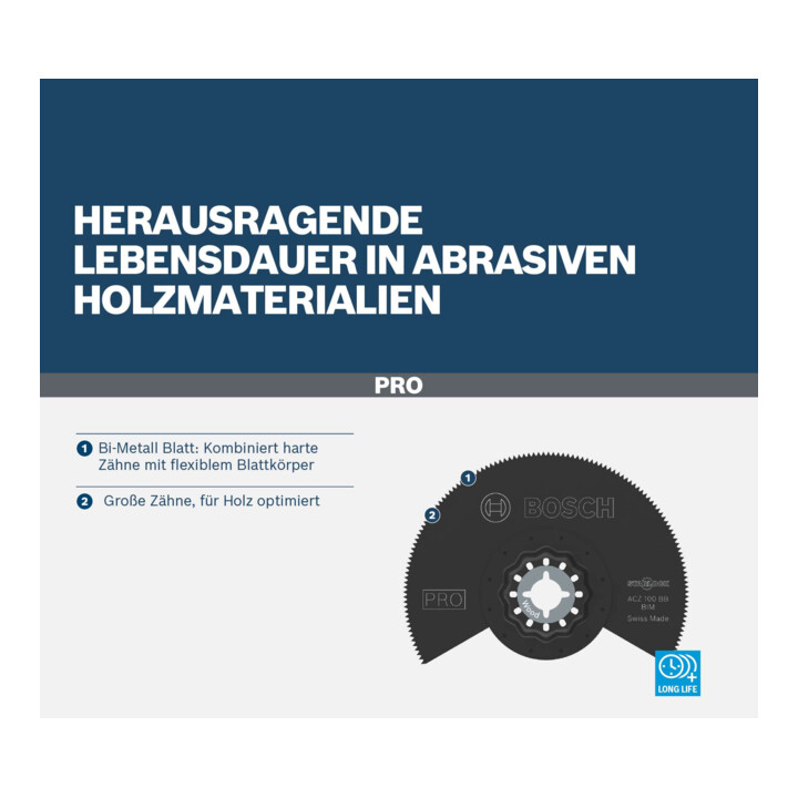 Bosch PRO ACZ 100 BB Blatt für Multifunktionswerkzeuge, 100 mm, 10-tlg.