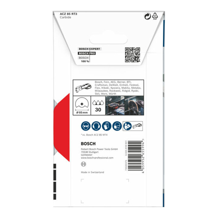Bosch PRO ACZ 85 RT3 Blatt für Multifunktionswerkzeuge, 85 x 2.5 mm