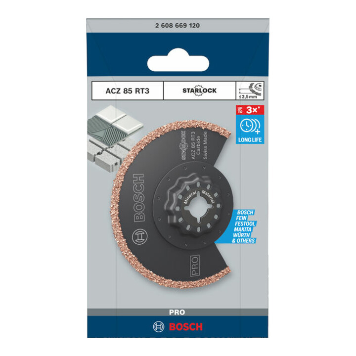 Bosch PRO ACZ 85 RT3 Blatt für Multifunktionswerkzeuge, 85 x 2.5 mm