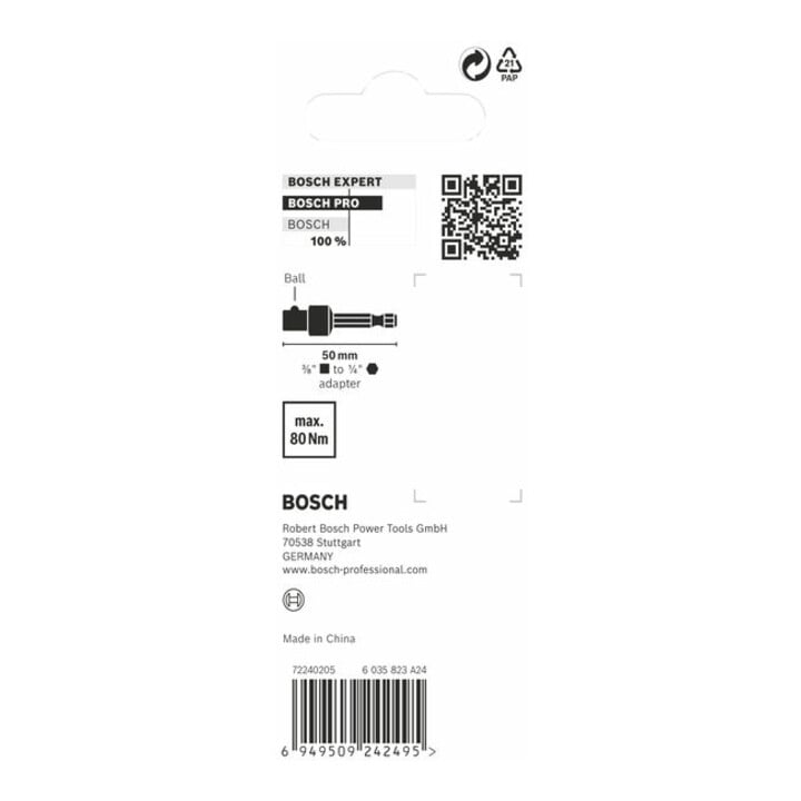 Bosch PRO Adaptateur d'embout avec articulation sphérique, 3/8", 50 mm