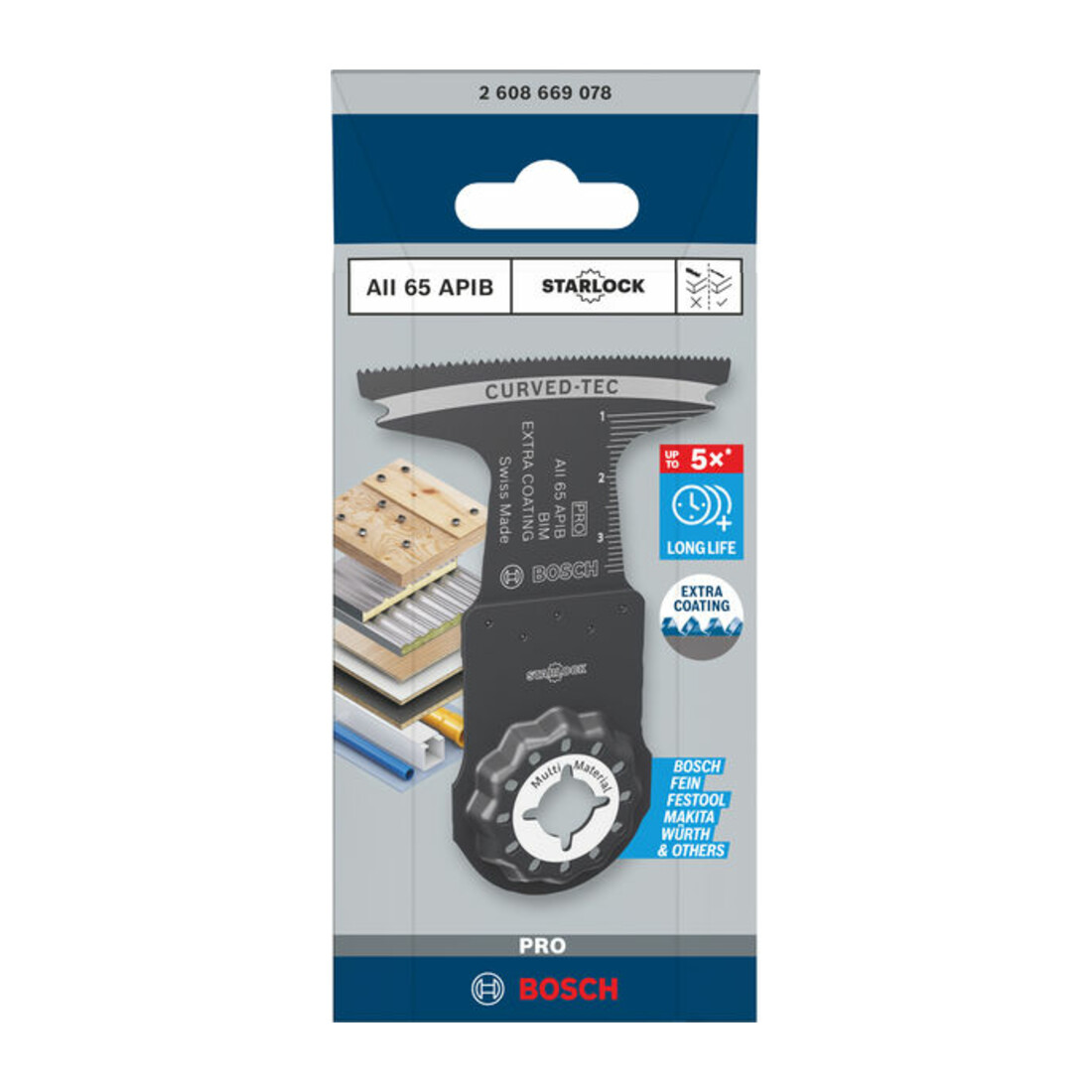 Bosch PRO AII 65 APIB Blatt für Multifunktionswerkzeuge, 65 x 40 mm