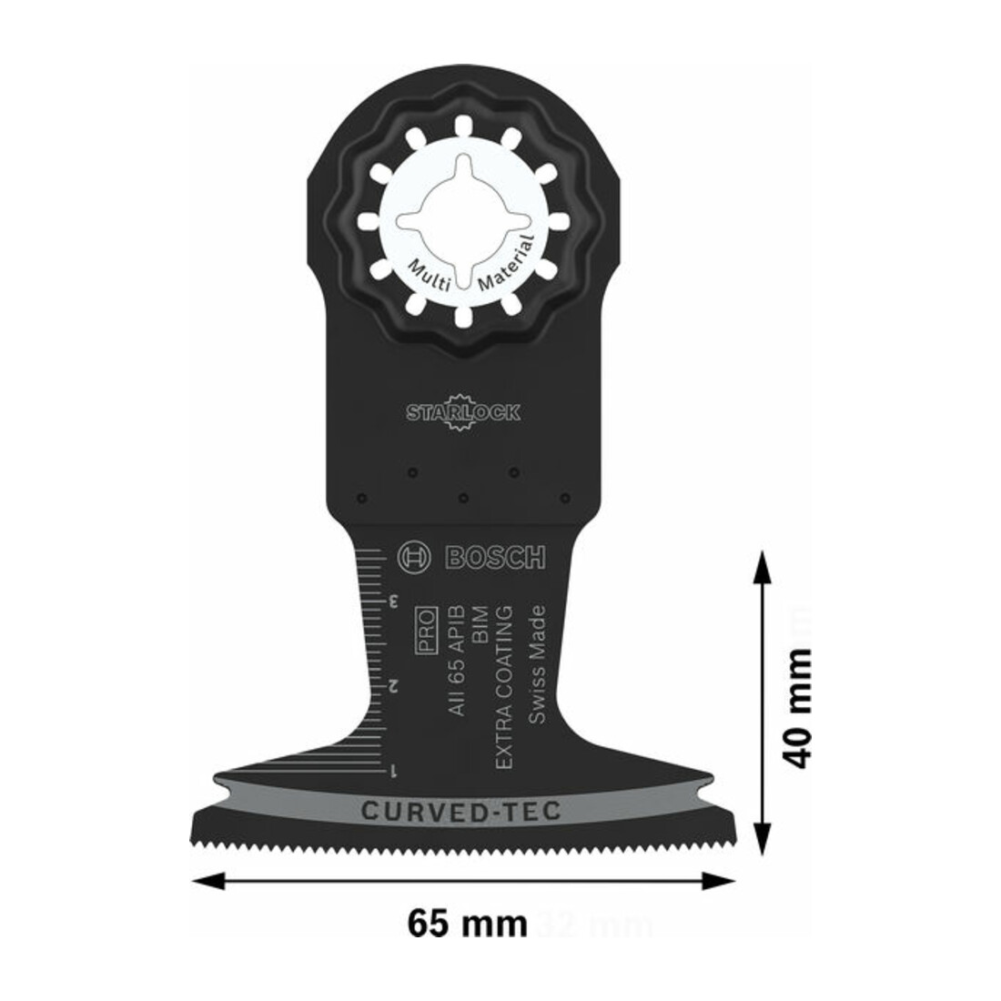 Bosch PRO AII 65 APIB Lame pour outils multifonctions, 65 x 40 mm, 10 pcs