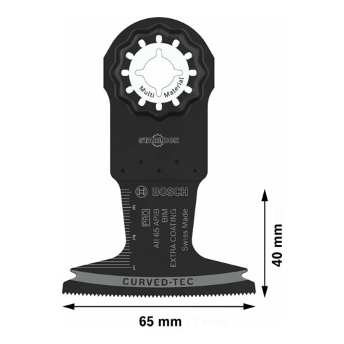 Bosch PRO AII 65 APIB Lame pour outils multifonctions, 65 x 40 mm, 10 pcs