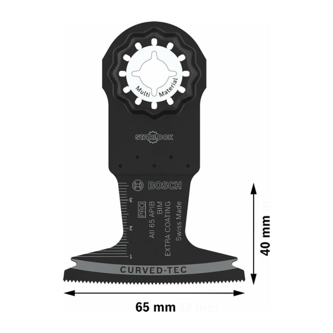 Bosch PRO AII 65 APIB Lame pour outils multifonctions, 65 x 40 mm, 10 pcs