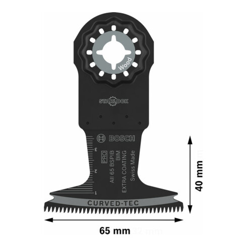 Bosch PRO AII 65 BSPIB Blatt für Multifunktionswerkzeuge, 65 x 40 mm, 25-tlg.
