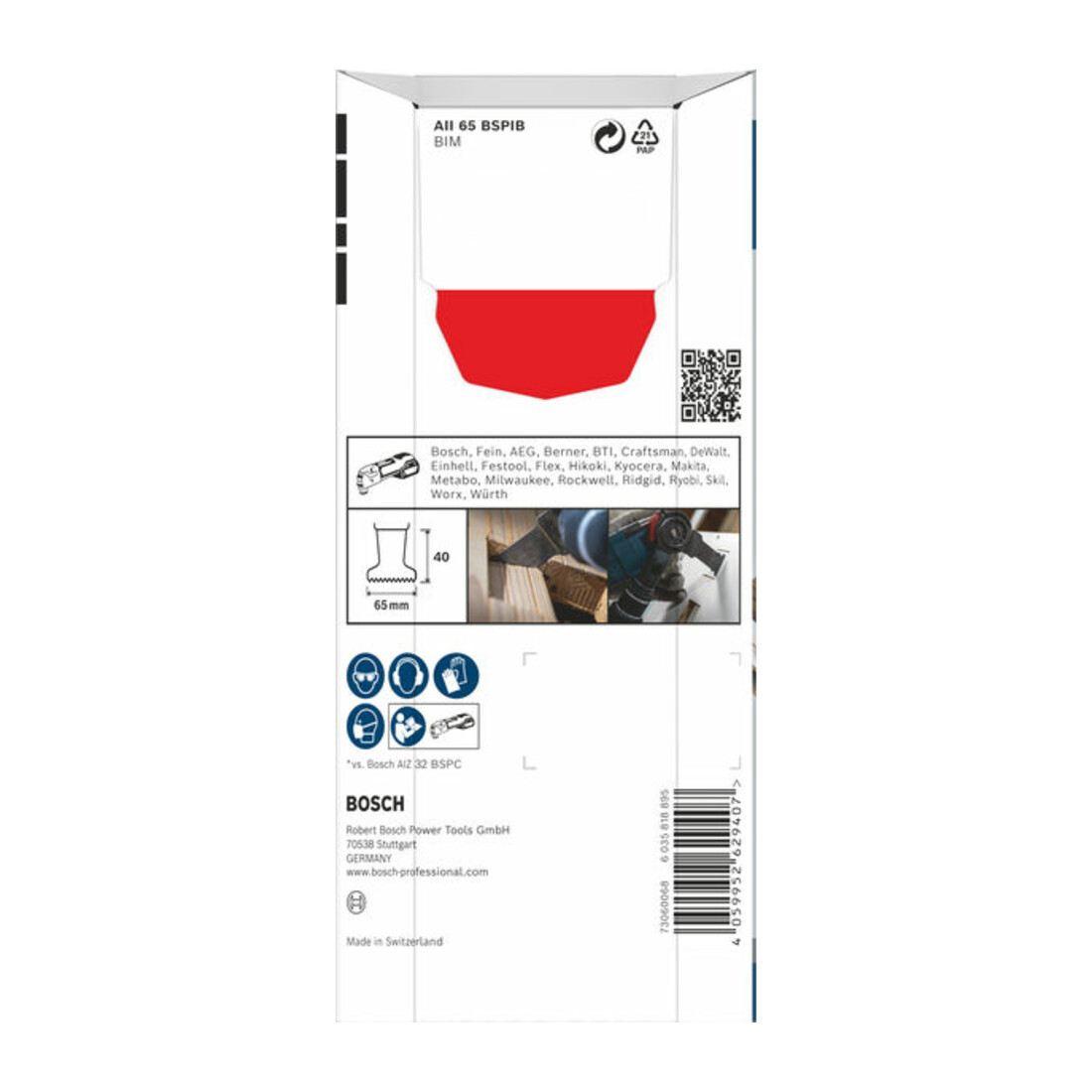 Bosch PRO AII 65 BSPIB Blatt für Multifunktionswerkzeuge, 65 x 40 mm, 5-tlg.