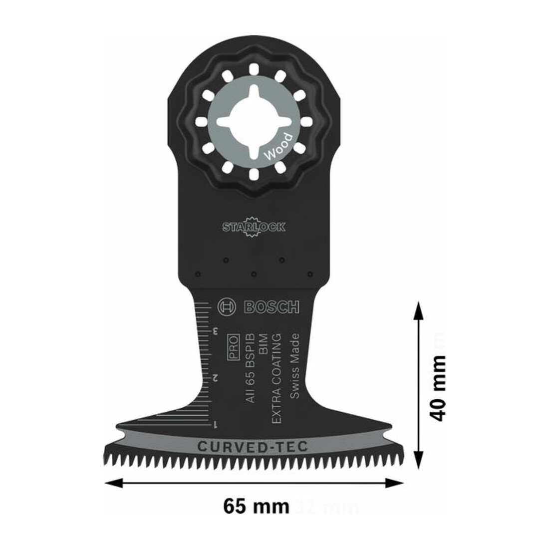 Bosch PRO AII 65 BSPIB Lame pour outils multifonctions, 65 x 40 mm, 25 pcs
