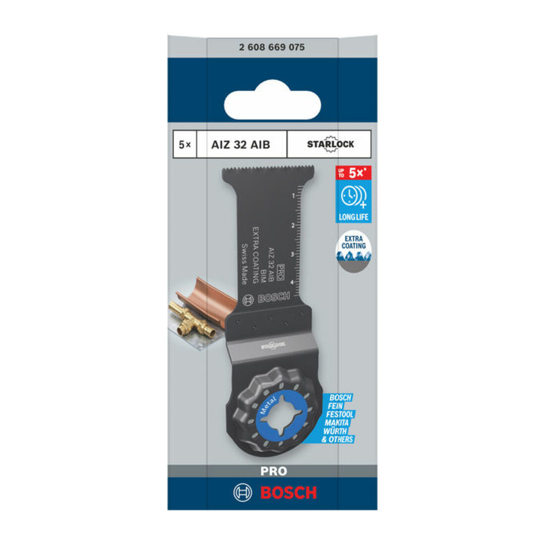Bosch PRO AIZ 32 AIB Blatt für Multifunktionswerkzeuge, 32 x 50 mm, 5-tlg.