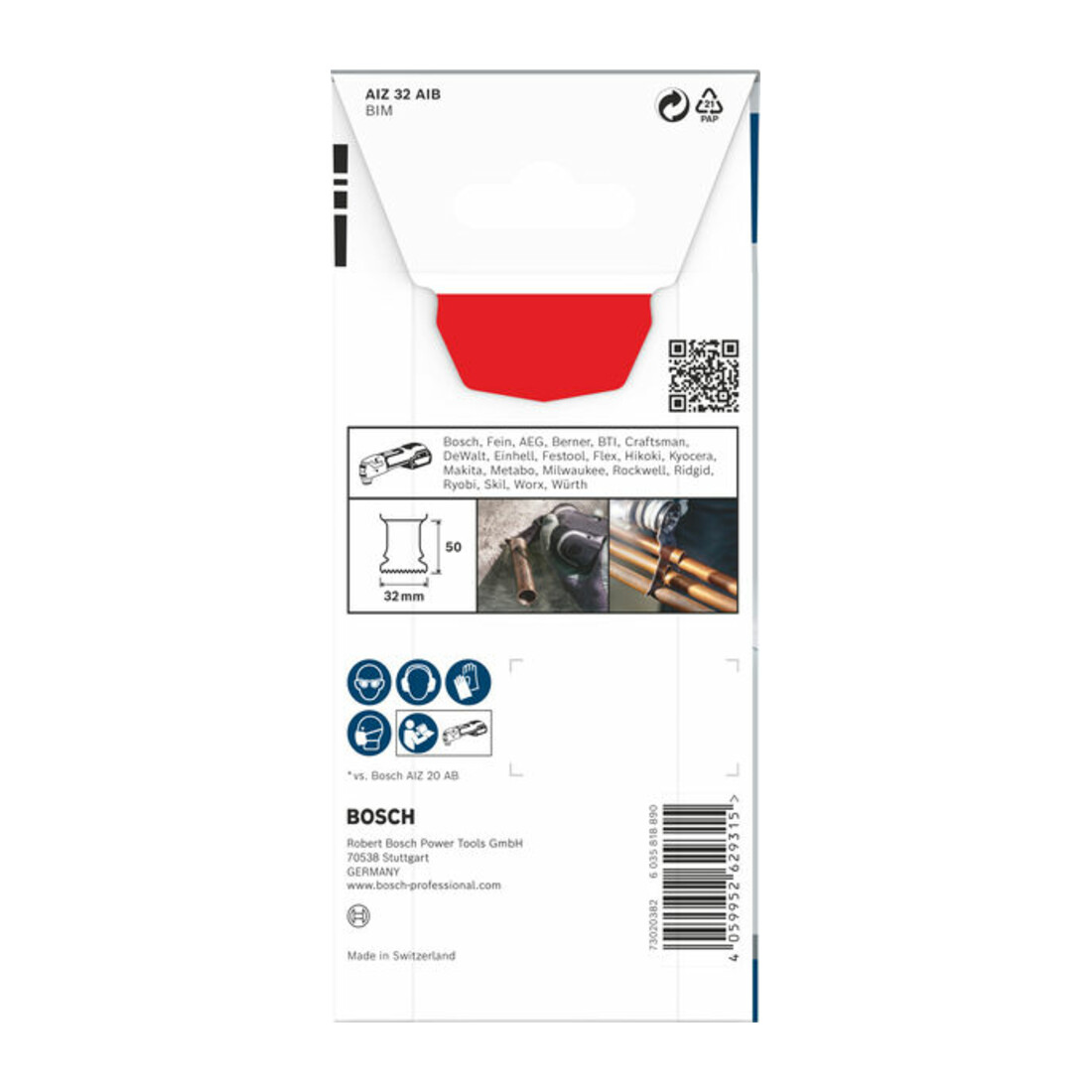 Bosch PRO AIZ 32 AIB Blatt für Multifunktionswerkzeuge, 32 x 50 mm