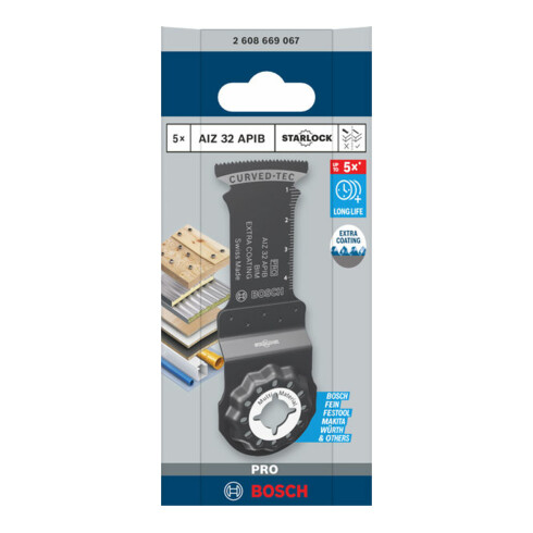 Bosch PRO AIZ 32 APIB Blatt für Multifunktionswerkzeuge, 32 x 50 mm, 5-tlg.