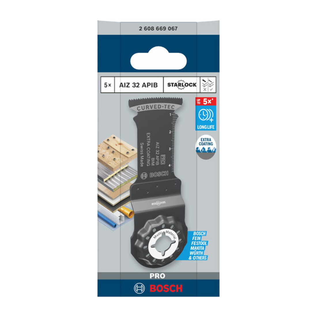 Bosch PRO AIZ 32 APIB Blatt für Multifunktionswerkzeuge, 32 x 50 mm, 5-tlg.