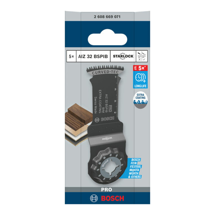 Bosch PRO AIZ 32 BSPIB Blatt für Multifunktionswerkzeuge, 32 x 50 mm, 5-tlg.