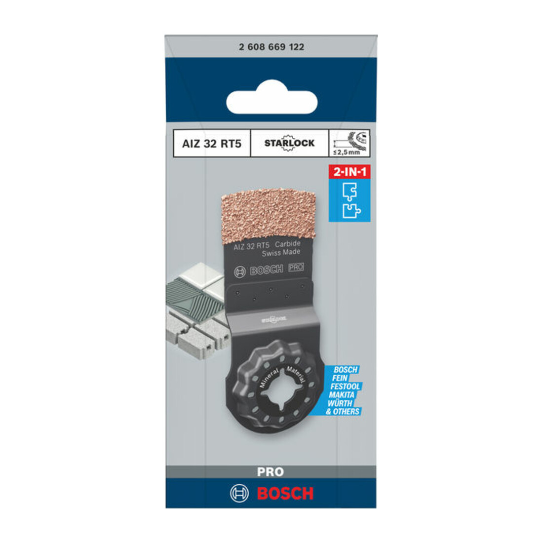 Bosch PRO AIZ 32 RT5 Blatt für Multifunktionswerkzeuge, 2,5 x 32 mm