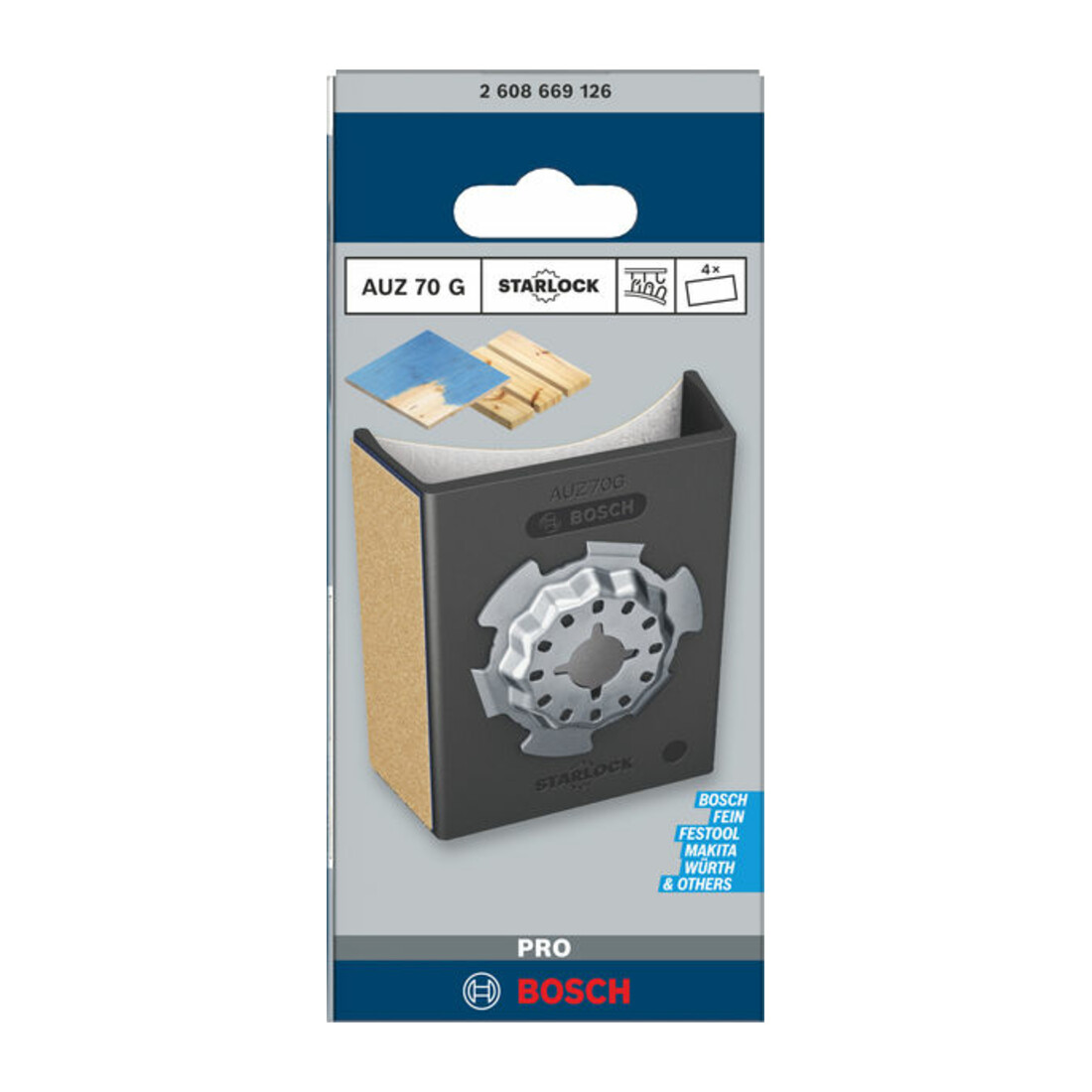Bosch PRO AUZ 70 G Zubehör für Multifunktionswerkzeuge, 70 x 65 mm, 5-tlg.