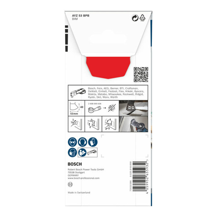 Bosch PRO AYZ 53 BPB Blatt für Multifunktionswerkzeuge, 53 x 40 mm