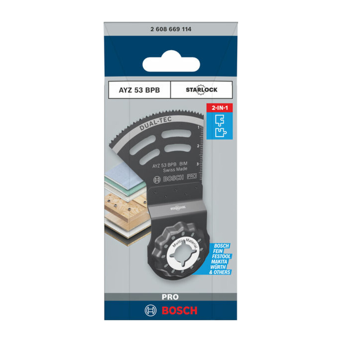 Bosch PRO AYZ 53 BPB Blatt für Multifunktionswerkzeuge, 53 x 40 mm