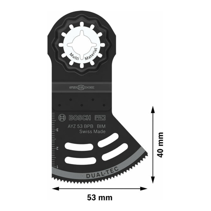 Bosch PRO AYZ 53 BPB Dual-Tec Blatt für Multifunktionswerkzeuge, 53 x 40 mm, 10-tlg.