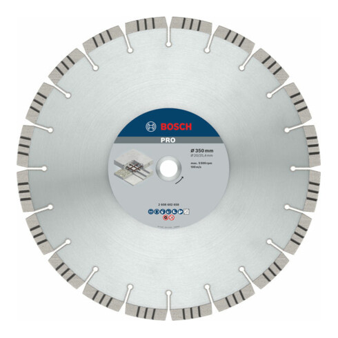 Bosch PRO Concrete Diamanttrennscheibe 350 x 20,00/25,40 x 3,2 x 15 mm