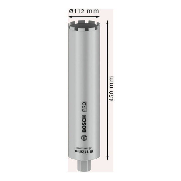 Bosch PRO Couronne trépan humide, 112 x 450 mm, 1 1/4" UNC