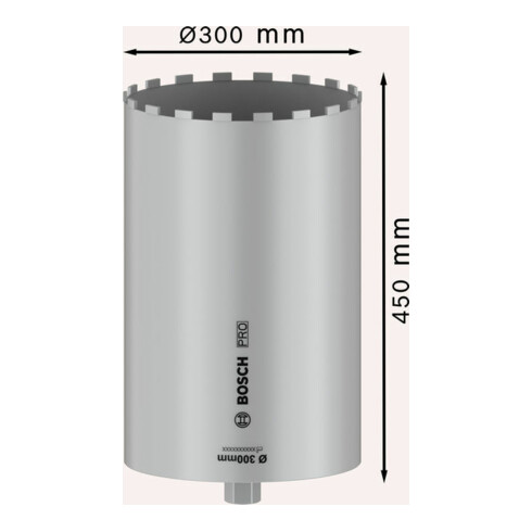 Bosch PRO Couronne trépan humide, 300 x 450 mm, 1 1/4" UNC