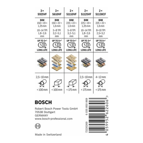 Bosch PRO Demolition Säbelsägeblatt Set, 12-tlg.