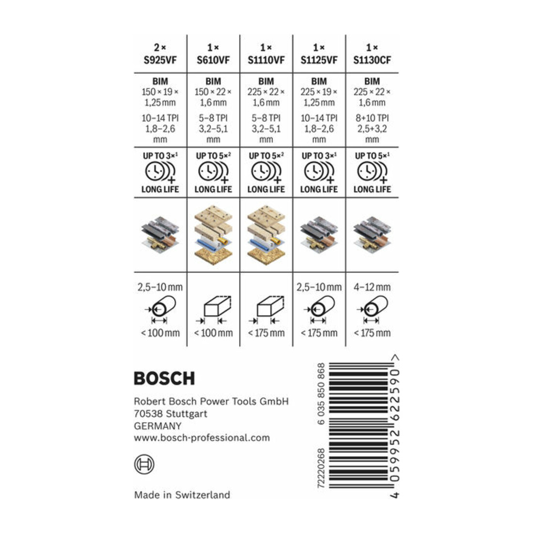 Bosch PRO Demolition Säbelsägeblatt Set, 6-tlg.