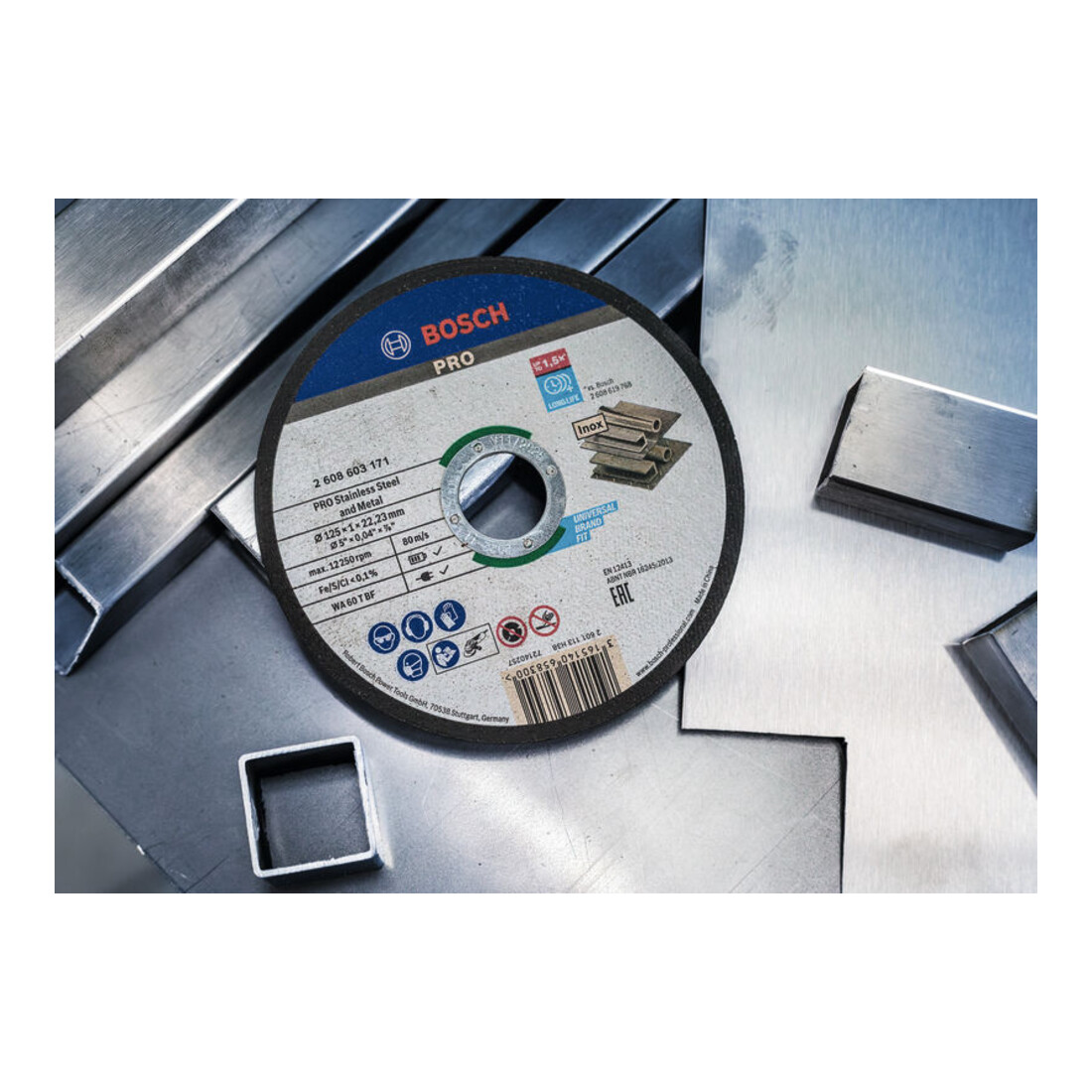 Bosch PRO Disque à tronçonner acier inoxydable et métal, 125 x 1 x 22,23 mm, droit, 100 pcs