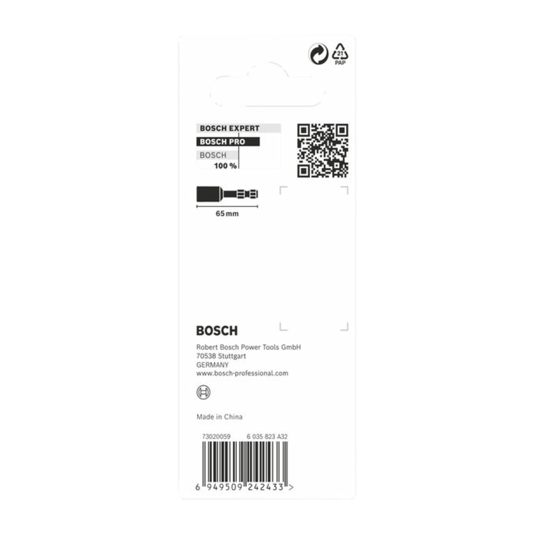 Bosch PRO Embout à ergots Impact, 1/2" x 65 mm, 2 9/16" x 65 mm