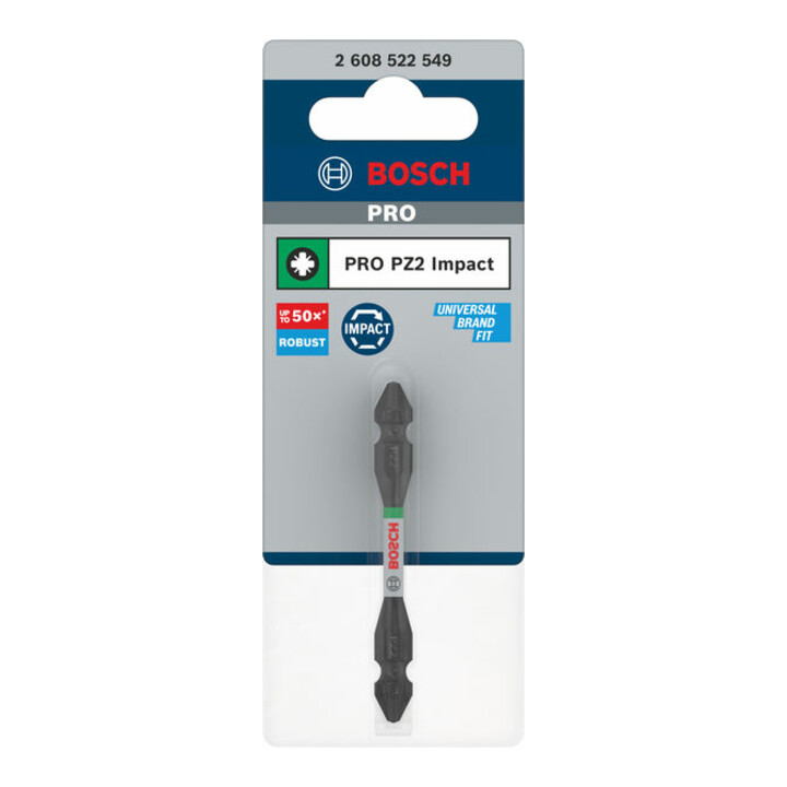 Bosch PRO Embout de vissage à double lame avec accessoires Pick and Click, PZ2, 65 mm