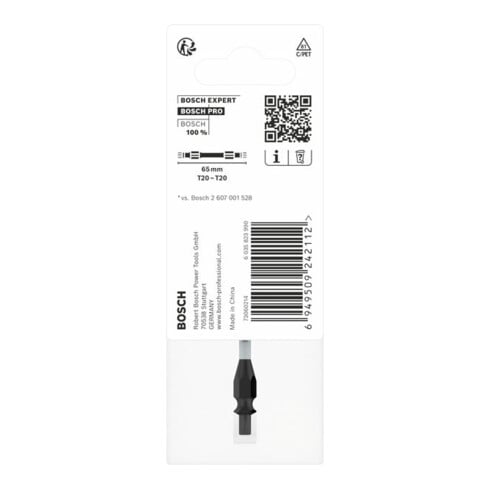 Bosch PRO embout de vissage à double lame avec inserts Pick and Click, T20, 65 mm