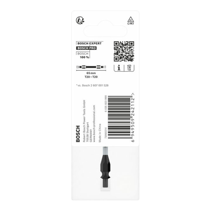 Bosch PRO embout de vissage à double lame avec inserts Pick and Click, T20, 65 mm