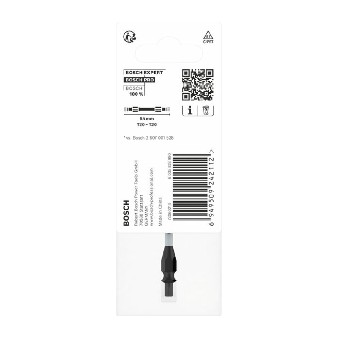 Bosch PRO embout de vissage à double lame avec inserts Pick and Click, T20, 65 mm