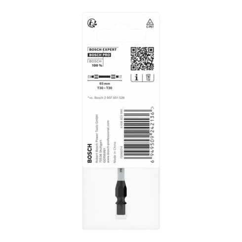 Bosch PRO embout de vissage à double lame avec inserts Pick and Click, T30, 65 mm