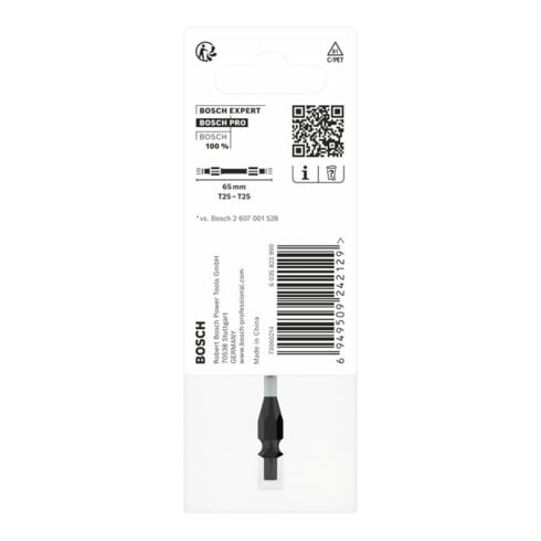 Bosch PRO embout de vissage impact avec double lame et accessoires Pick and Click, T25, 65 mm