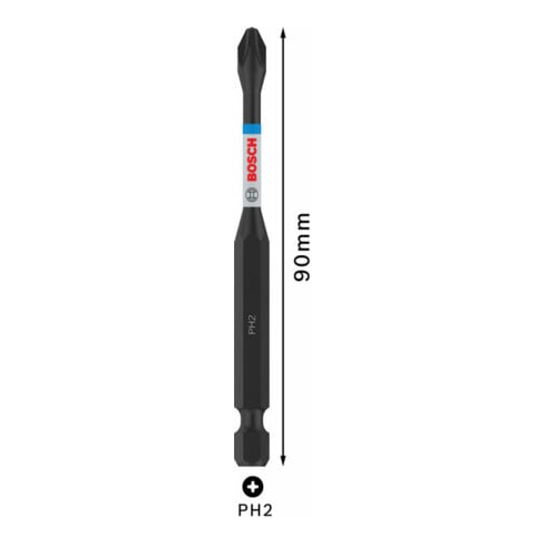 Bosch PRO Embout de vissage Phillips Impact, PH2, 90 mm
