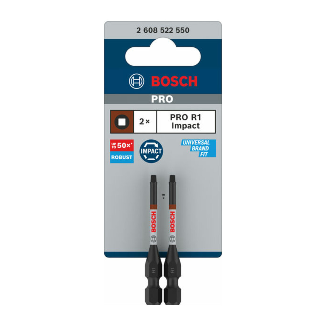 Bosch PRO Embout d'impact Robertson, R1, 55 mm, 2 pcs