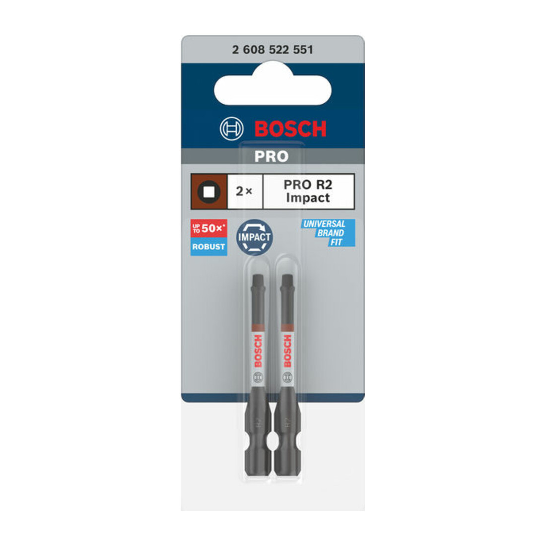 Bosch PRO Embout d'impact Robertson, R2, 55 mm, 2 pcs.