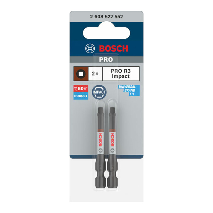 Bosch PRO Embout d'impact Robertson, R3, 55 mm, 2 pcs.