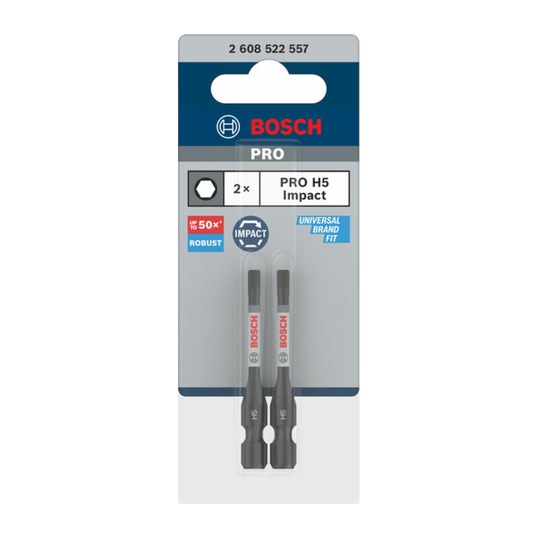 Bosch PRO Embout Hexagonal Impact, H5, 55 mm, 2 pcs